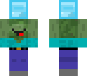 derp zombie holding diamond block