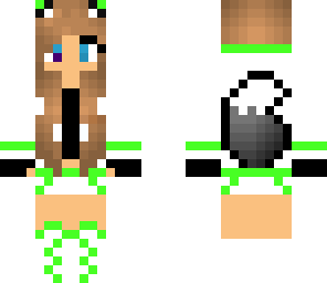 black and green cute wolf girl