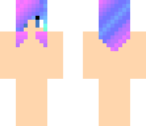 magenta to blue short hair base