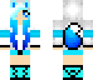 neon blue wolf girl
