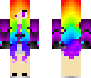 rainbow girl with purple armor