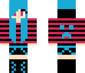 pink and blue emogirl