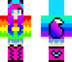 edited rainbow gamer fox girl