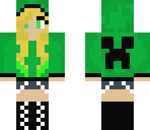 green creeper hoodie girl