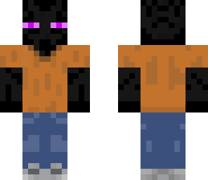 enderman wearing a orange t-shirt
