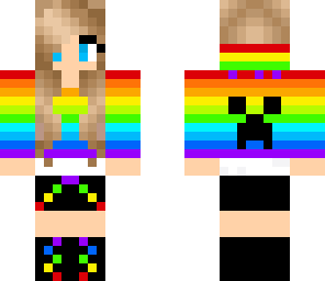 rainbow suit creeper girl