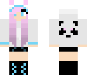 pink and blue panda girl