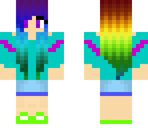 rainbow hair sweater girl fire