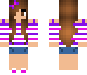 purple magenta stripes girl