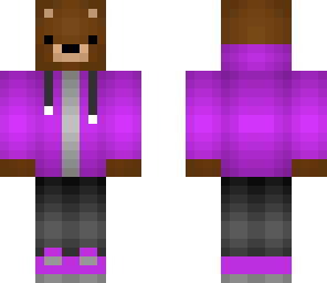 bear hoodie - purple