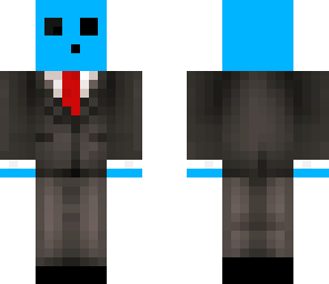 blue slime man in suit