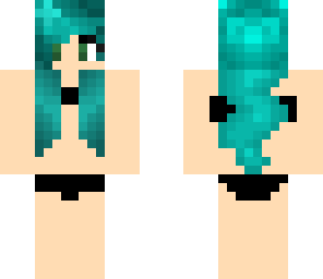 blue hair bikini