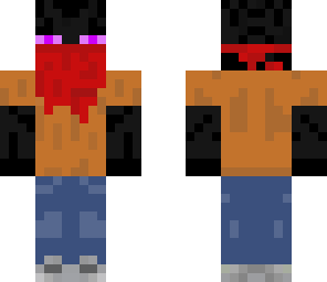 enderman wearing a orange t-shirt with bandana 2