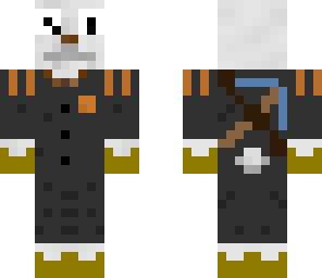goat in a suit with pickaxe on back