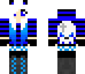 blue emo girl with white hair