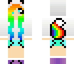 rainbow girl with head set like pls