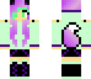 purple and green wolf girl