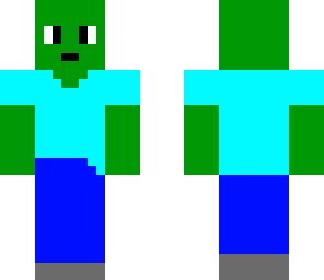 badly detailed minecraft zombie