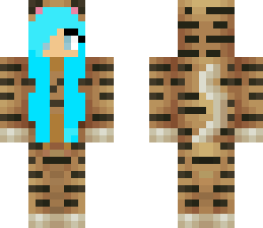 blue hair tiger girl