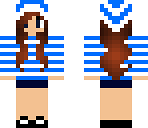 blue striped girl