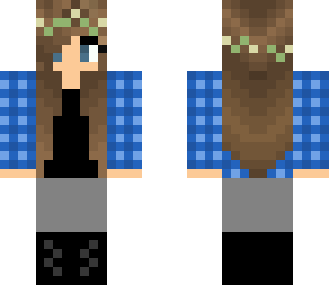 flower crown and blue flannel girl
