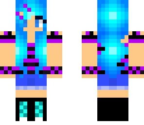 blue hair purple stripes