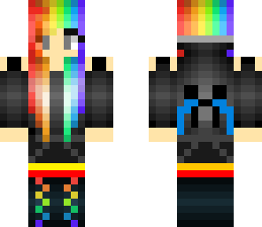 crying creeper rainbow hair emo girl