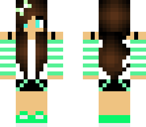 cute green headphone girl