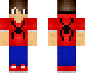 normal boy with spider-man