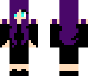 purple girl with black dress