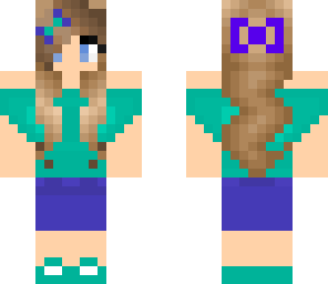 cute blue and green girl skin edit