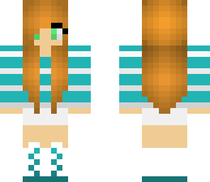 teal striped red head