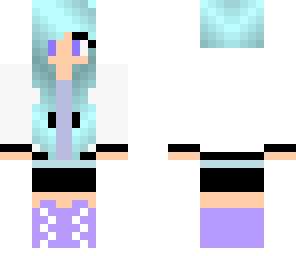 edited girl with blue hair and headphones