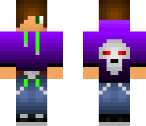 purple hoodie -skull-