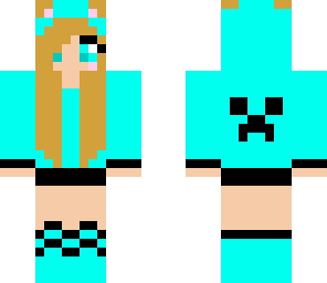 cute blue creeper girl
