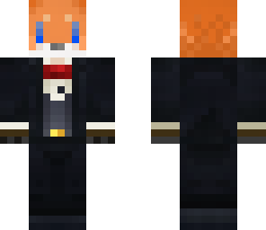 tuxedo fox with blue eyes