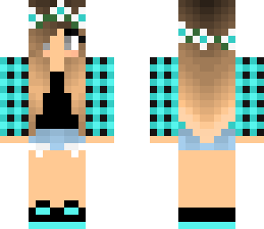 blue cute plaid girl