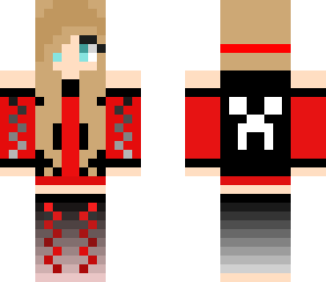 black and red girl with green headphones