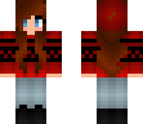 cute girl with red and black beanie and sweater