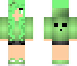 slime girl green and slime colour hair