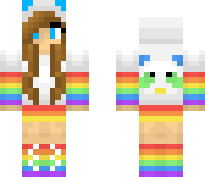 rainbow panda hoodie girl