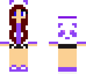 purple panda girl brunette