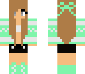 mint green winter girl
