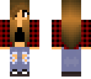 plaid ripped jeans brunette