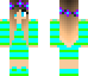 green and light blue swag girl