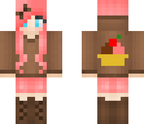 ice cream girl chocolate and strawberry