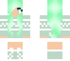 aqua green outfit and hair
