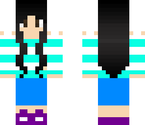 cool aquamarine stripe girl