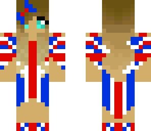 girl with ombre hair and british flag dress