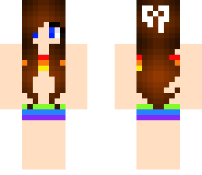 rainbow swimsuit girl